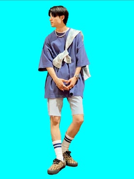 「アイテム（デニムパンツ）」を使った、shoki1997rさん（メンズ・167cm）の夏コーディネート