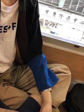 「PLACES+FACES（プレイシーズフェイシーズ）のアイテム」を使った、Cielさん（メンズ・176cm）の夏コーディネート