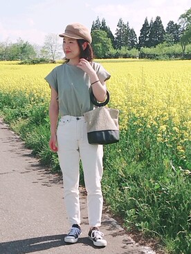 「菜の花」｜tomoさん（レディース・158cm）の春コーディネート