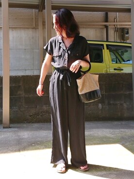 「アベイル」｜「アイテム（オールインワン・サロペット）」を使った、tomoさん（レディース・158cm）の夏コーディネート