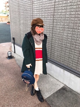 「AVAN LILY（アヴァンリリィ）のアイテム（その他アウター）」を使った、7hachiさん（レディース・158cm）の冬コーディネート