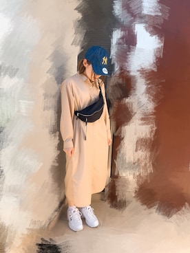 「chocol raffine robe（ショコラフィネローブ）のアイテム（シャツワンピース）」を使った、7hachiさん（レディース・159cm）の春コーディネート