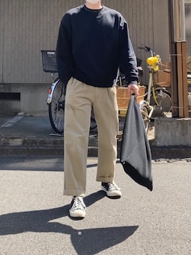 「Acne Studios（アクネストゥディオズ）のアイテム（スウェット）」を使った、uk1waさん（メンズ・173cm）の春コーディネート