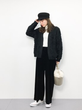 「Ameri（アメリ）のアイテム（パンツ）」を使った、ぐっさんさん（レディース・166cm）の冬コーディネート