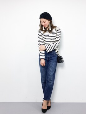 「PLAIN CLOTHING（プレーンクロージング）のアイテム（ハンチング/ベレー帽）」を使った、ぐっさんさん（レディース・166cm）の冬コーディネート