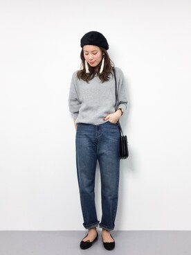 「PLAIN CLOTHING（プレーンクロージング）のアイテム（ハンチング/ベレー帽）」を使った、ぐっさんさん（レディース・166cm）の冬コーディネート