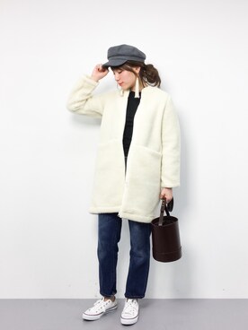 「Khaju（カージュ）のアイテム（その他アウター）」を使った、ぐっさんさん（レディース・166cm）の冬コーディネート