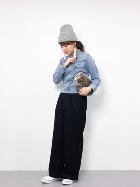 「LAPUIS（ラピュイ）のアイテム（バッグ）」を使った、ぐっさんさん（レディース・166cm）の冬コーディネート