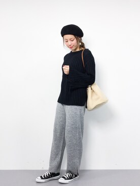 「Another Edition（アナザーエディション）のアイテム（帽子）」を使った、ぐっさんさん（レディース・166cm）の冬コーディネート