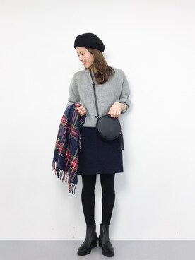 「Another Edition（アナザーエディション）のアイテム（帽子）」を使った、ぐっさんさん（レディース・166cm）の冬コーディネート