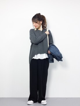「Paradise Picnic（パラダイスピクニック）のアイテム（ジャケット/アウター）」を使った、ぐっさんさん（レディース・166cm）の冬コーディネート