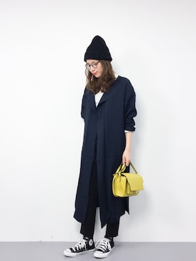 「antiqua（アンティカ）のアイテム（その他アウター）」を使った、ぐっさんさん（レディース・166cm）の冬コーディネート