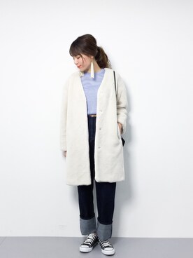 「Another Edition（アナザーエディション）のアイテム（その他アウター）」を使った、ぐっさんさん（レディース・166cm）の冬コーディネート