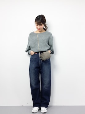 「GOUT COMMUN（グーコミューン）のアイテム（ショルダーバッグ）」を使った、ぐっさんさん（レディース・166cm）の冬コーディネート