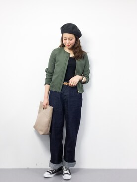「Spick & Span（スピックアンドスパン）のアイテム（ブルゾン）」を使った、ぐっさんさん（レディース・166cm）の冬コーディネート