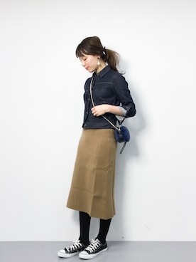 「GOUT COMMUN（グーコミューン）のアイテム（ショルダーバッグ）」を使った、ぐっさんさん（レディース・166cm）の冬コーディネート