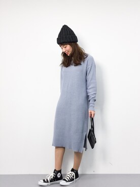 「Black Sheep（ブラックシープ）のアイテム」を使った、ぐっさんさん（レディース・166cm）の冬コーディネート