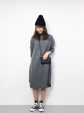 「reca（レカ）のアイテム（帽子）」を使った、ぐっさんさん（レディース・166cm）の冬コーディネート