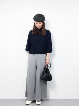 「Factor=（ファクターイコール）のアイテム（帽子）」を使った、ぐっさんさん（レディース・166cm）の冬コーディネート
