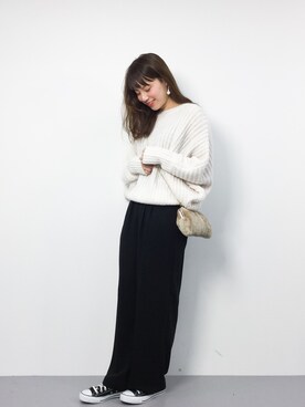 「NOISE MAKER（ノイズメーカー）のアイテム」を使った、ぐっさんさん（レディース・166cm）の冬コーディネート