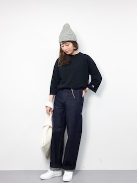 「Munich（ミューニック）のアイテム（バッグ）」を使った、ぐっさんさん（レディース・166cm）の冬コーディネート