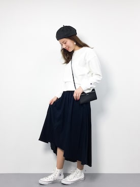 「Factor=（ファクターイコール）のアイテム（帽子）」を使った、ぐっさんさん（レディース・166cm）の冬コーディネート