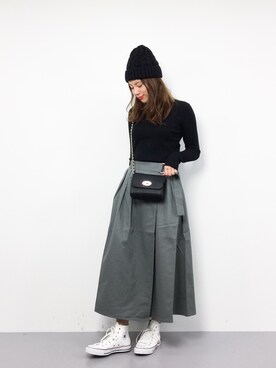 「mimis（ミイーミイーズ）のアイテム」を使った、ぐっさんさん（レディース・166cm）の冬コーディネート