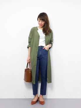 「アイテム（シャツワンピース）」を使った、ぐっさんさん（レディース・166cm・20代）の冬コーディネート