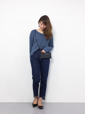 「FREAK'S STORE（フリークスストア）のパーツイヤリング-クリア-（イヤリング）」を使った、ぐっさんさん（レディース・166cm）の冬コーディネート