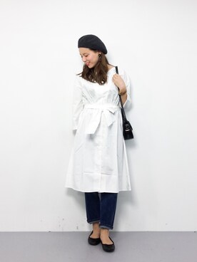「アイテム（シャツワンピース）」を使った、ぐっさんさん（レディース・166cm・20代）の冬コーディネート