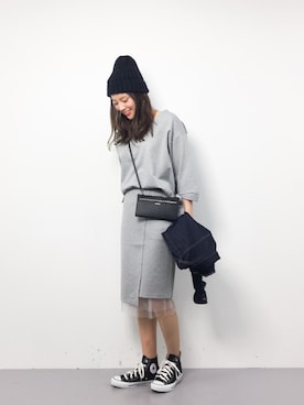 「SET UP」｜「アイテム（デニムジャケット）」を使った、ぐっさんさん（レディース・166cm）の春コーディネート