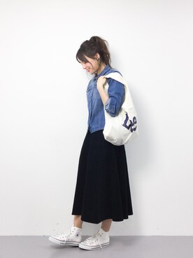 「rps（アールピーエス）のアイテム（デニムジャケット）」を使った、ぐっさんさん（レディース・166cm）の春コーディネート