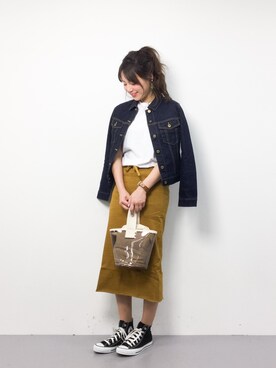 「BEAUTY&YOUTH UNITED ARROWS（ビューティーアンドユースユナイテッドアローズ）のBY∴ ヘビースウェットタイトスカート ◆（スカート）」を使った、ぐっさんさん（レディース・166cm）の春コーディネート