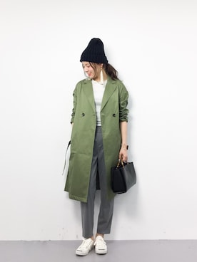 「ピクニック」｜「アイテム（その他アウター）」を使った、ぐっさんさん（レディース・166cm）の春コーディネート
