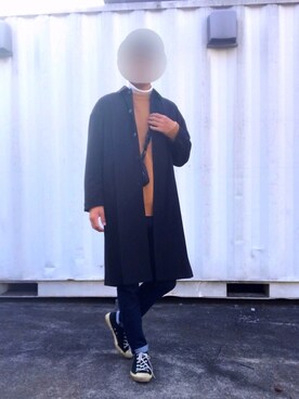 「YARD PLUS（ヤードプリュス）のアイテム（ステンカラーコート）」を使った、うし 🐃さん（メンズ・176cm）の秋コーディネート
