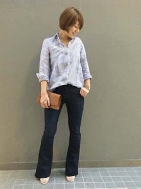 「FRAME DENIM（フレームデニム）のアイテム」を使った、KIEさん（レディース・164cm）の春コーディネート