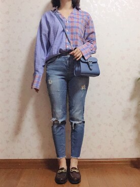 「衬衣」｜kkiiiさん（レディース・158cm）の春コーディネート