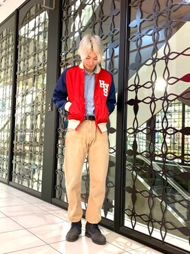 「HYSTERIC GLAMOUR（ヒステリックグラマー）のアイテム（スタジャン）」を使った、kait1031さん（メンズ・180cm）の冬コーディネート
