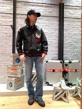 「HYSTERIC GLAMOUR（ヒステリックグラマー）のアイテム（スタジャン）」を使った、kait1031さん（メンズ・180cm）の秋コーディネート