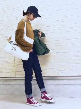 「アイテム（ブルゾン）」を使った、AKARIさん（レディース・163cm・30代）の冬コーディネート
