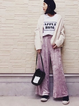 「アイラブCONVERSE」｜「アイテム（ハンチング/ベレー帽）」を使った、AKARIさん（レディース・163cm）の冬コーディネート