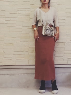 「Didot.（ディドット）のアイテム（トップス）」を使った、AKARIさん（レディース・163cm）の秋コーディネート