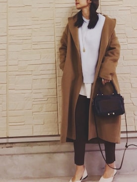 「シャーベットカラー」｜「アイテム（帽子）」を使った、AKARIさん（レディース・163cm）の冬コーディネート