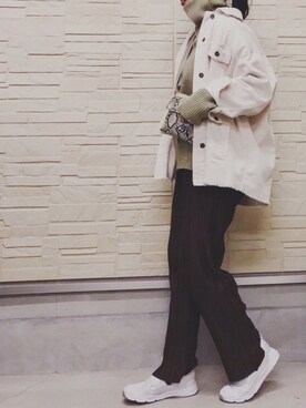 「シャーベットカラー」｜「アイテム（ジャケット/アウター）」を使った、AKARIさん（レディース・163cm）の冬コーディネート