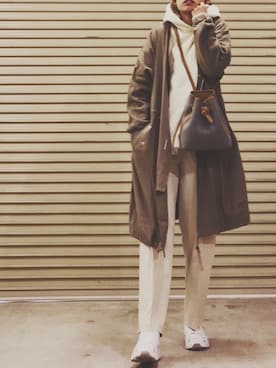 「NANO universe（ナノユニバース）のアイテム（その他アウター）」を使った、AKARIさん（レディース・163cm）の春コーディネート