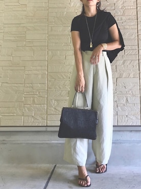「Acne Studios（アクネストゥディオズ）のアイテム（アクセサリー）」を使った、AKARIさん（レディース・163cm）の夏コーディネート