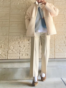 「水色」｜「アイテム（その他アウター）」を使った、AKARIさん（レディース・163cm）の冬コーディネート