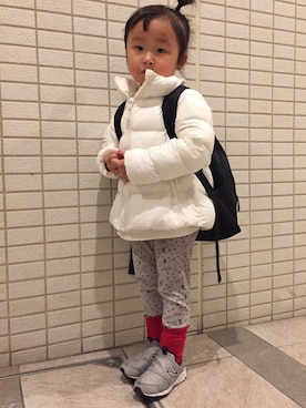 「FITH（フィス）のアイテム（バックパック/リュック）」を使った、cocoonoocncさん（キッズ・100cm）の冬コーディネート
