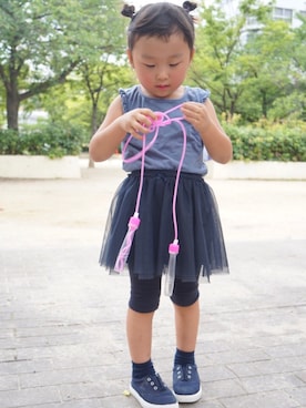 「アイテム（スカート）」を使った、cocoonoocncさん（キッズ・92cm）の夏コーディネート