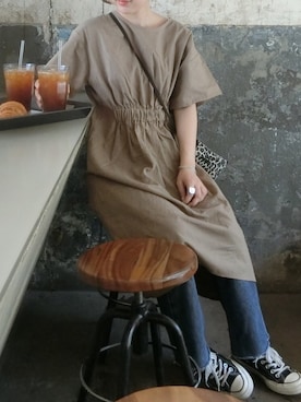 「韓国旅行」｜「アイテム（ワンピース/ドレス）」を使った、みそさん（レディース・157cm）の夏コーディネート